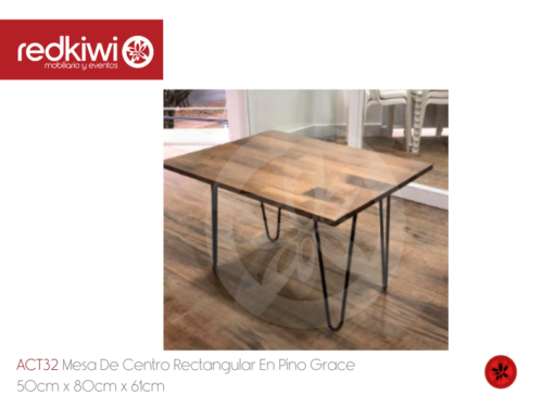 Mesa De Centro Rectangular En Pino Grace Miel