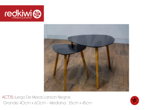 Juego De Mesas Larsson Negras