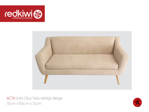 Sofá Obo Tela Vértigo Beige