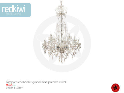 Lámpara chandelier grande transparente cristal