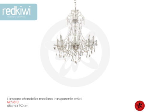 Lámpara chandelier mediana transparente cristal