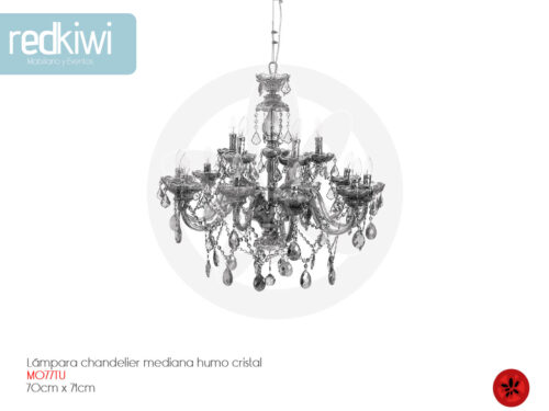 Lámpara chandelier mediana humo cristal