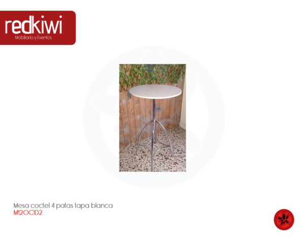 Mesa Coctel 4 Patas Tapa Blanca