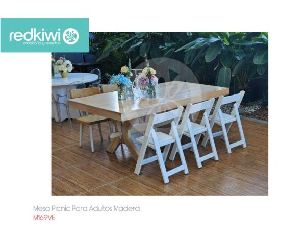 Mesa Picnic Para Adultos Madera - Imagen 4