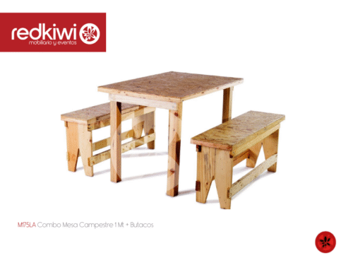 Combo Mesa Campestre 1 Mt + Butacos