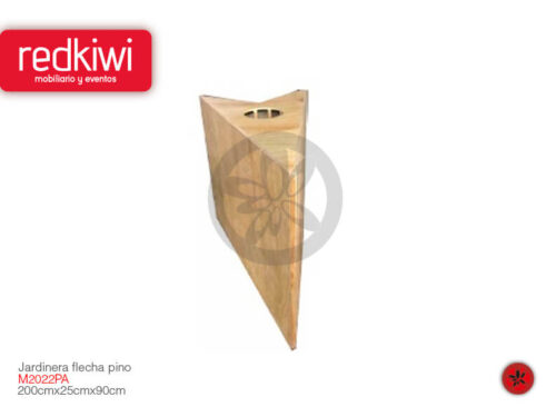 Jardinera flecha en pino con matas