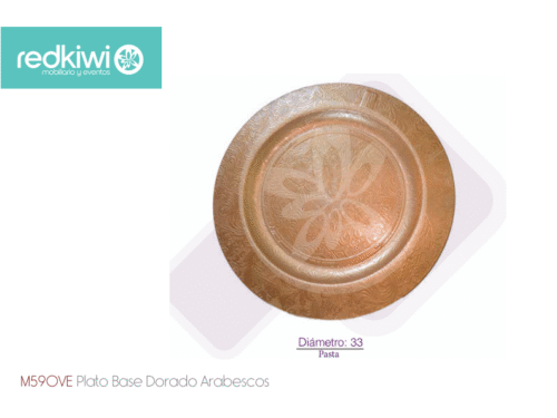 Plato Base Dorado Arabescos