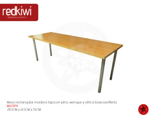 Mesa rectangular madera de 2,10 mt x 60 cm x 75 cm