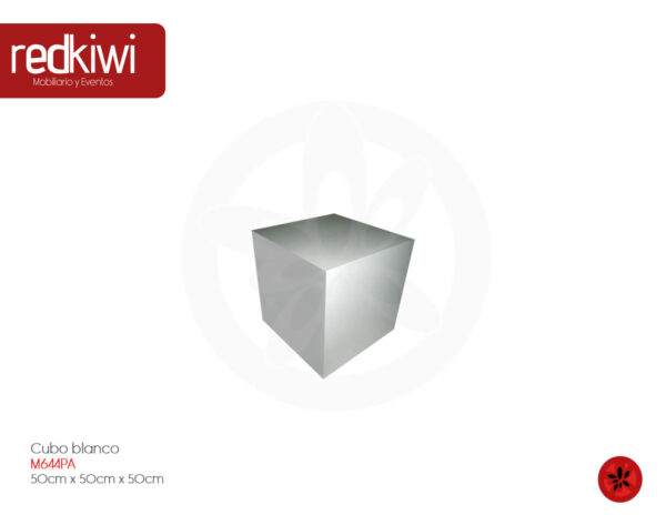 Cubo blanco de 50 cm x 50 cm x 50 cm