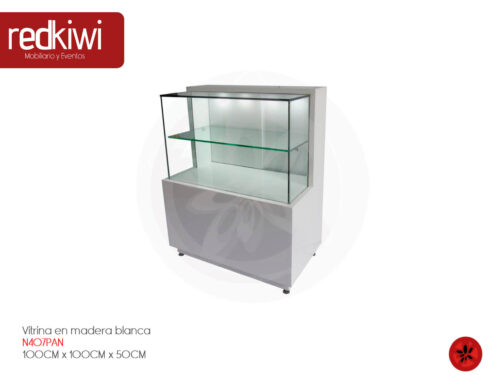 Vitrina en madera blanca 100x100x50