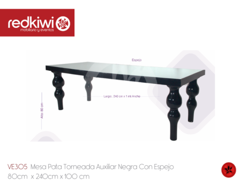 Mesa Pata Torneada Auxiliar Negra