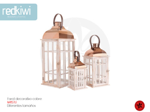 Farol decorativo de cobre