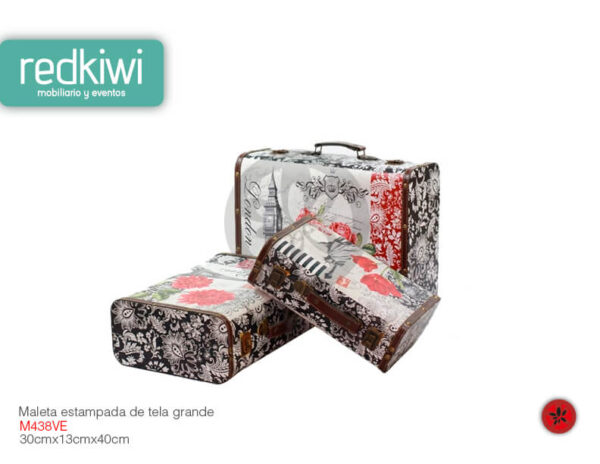 Maleta Estampada De Tela Grande