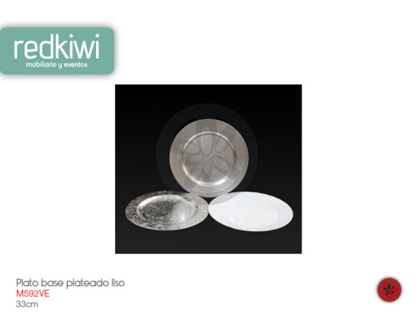 Plato Base Plateado Liso