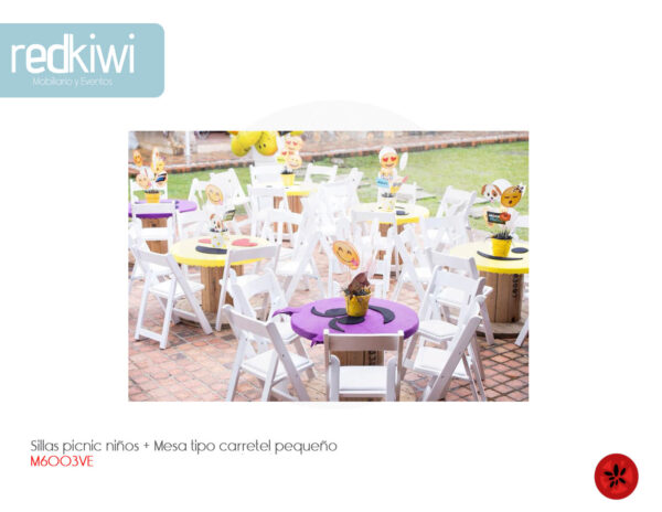 Sillas Picnic Niños + Mesa Tipo Carretel Pequeño