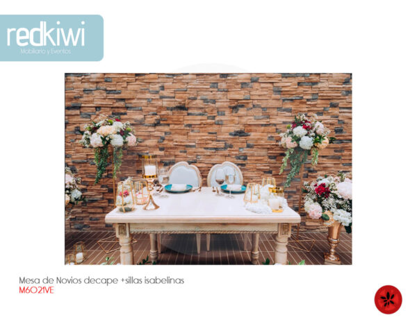 Mesa De Novios Decapé +Sillas Isabelinas