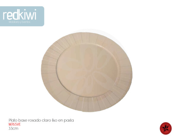 Plato Base Rosado Claro Liso Pasta