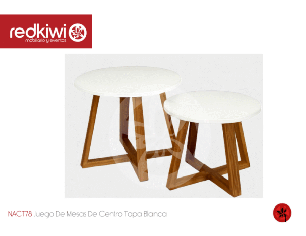 Juego De Mesas De Centro Tapa Blanca