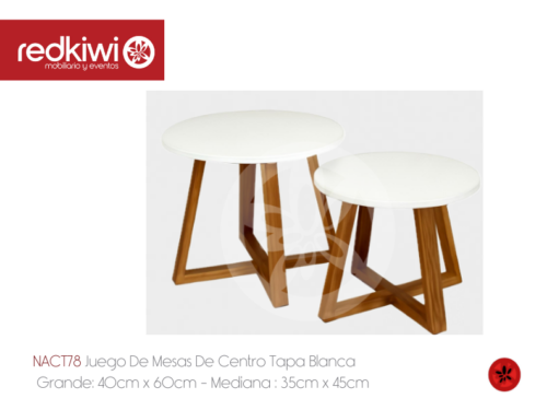 Juego De Mesas De Centro Tapa Blanca