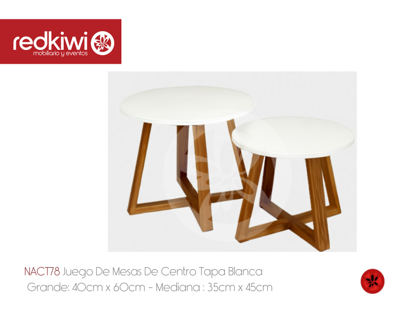 Juego De Mesas De Centro Tapa Blanca