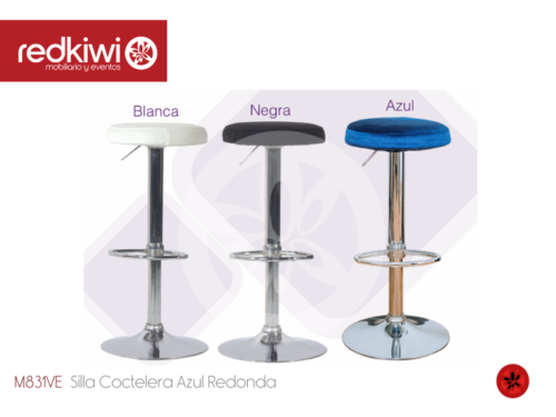 Silla Coctelera Azul Redonda