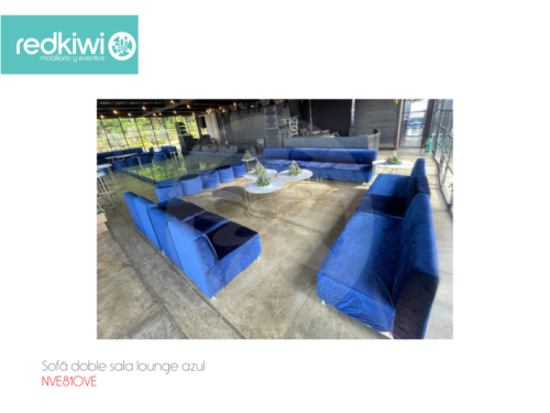 Sofá doble sala lounge azul
