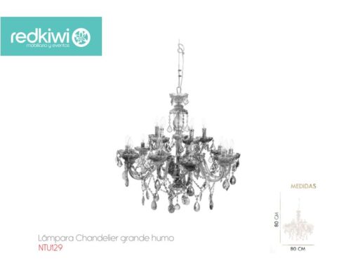 Lámpara Chandelier grande humo