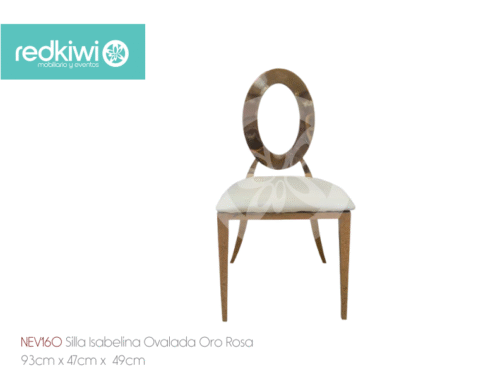 Silla Isabelina Ovalada Oro Rosa