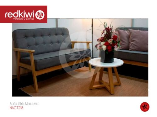 Sofa Gris Madera