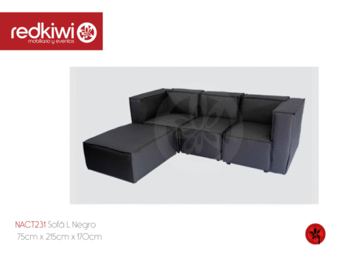Sofá L Negro