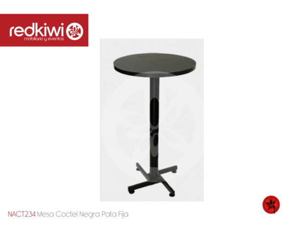 Mesa Coctel Negra Pata Fija