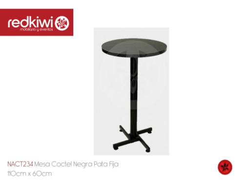 Mesa Coctel Negra Pata Fija