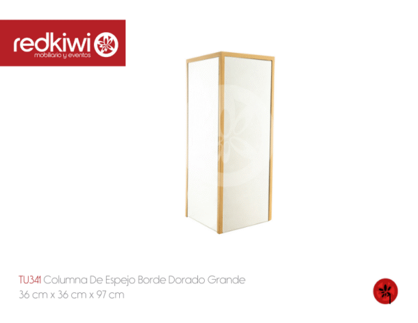 Columna De Espejo Borde Dorado Grande
