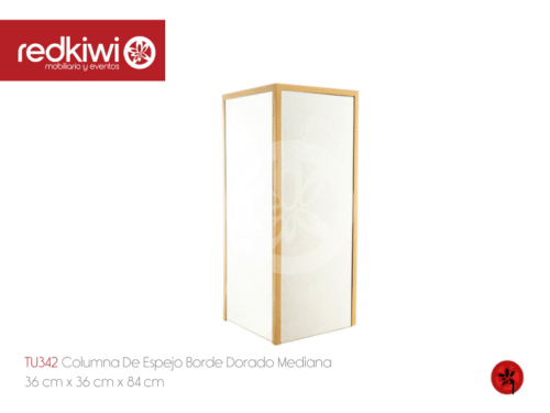 Columna De Espejo Borde Dorado Mediana