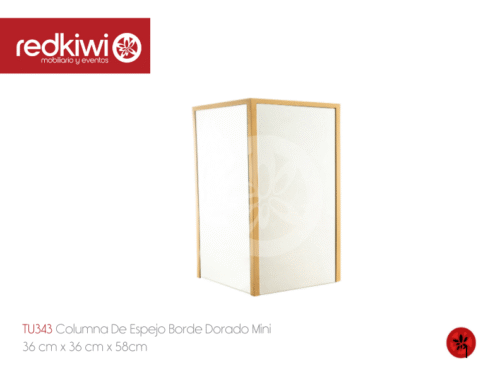 Columna De Espejo Borde Dorado Mini