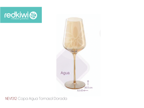 Copa Agua Tornasol Dorada