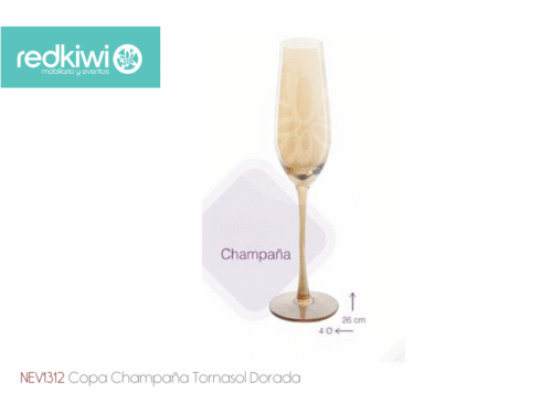 Copa Champaña Tornasol Dorada