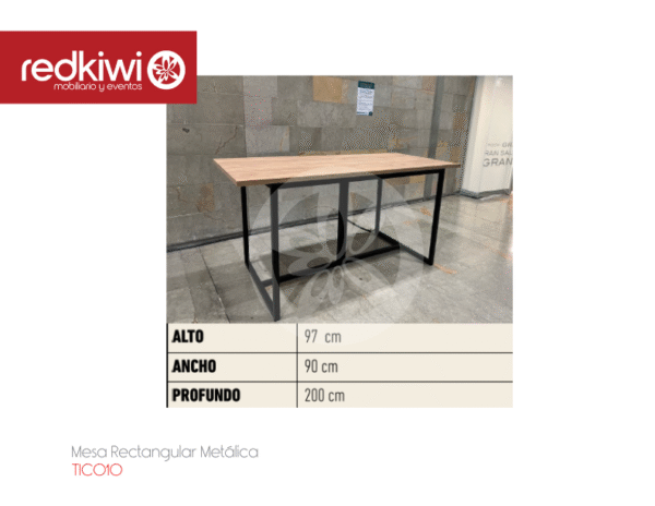 Mesa Rectangular Metálica - Mesa Suri