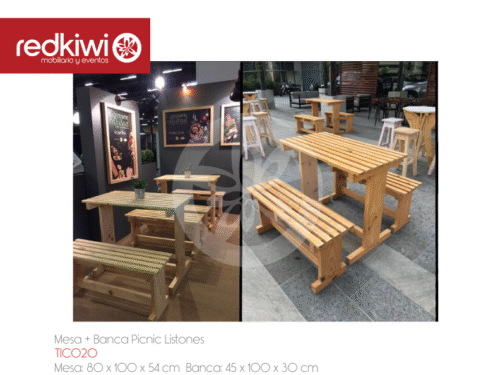 Mesa + Banca Picnic Listones