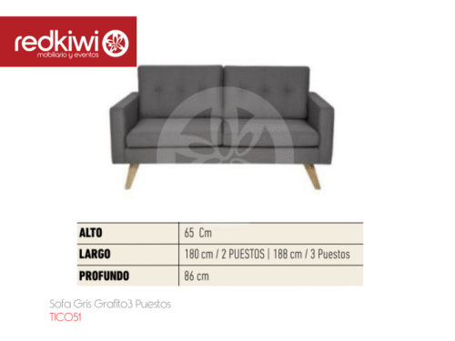 Sofa Gris Grafito 3 Puestos