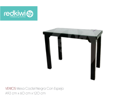Mesa Coctel Negra Con Espejo