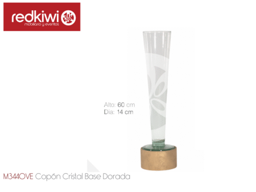 Copón Cristal Base Dorada