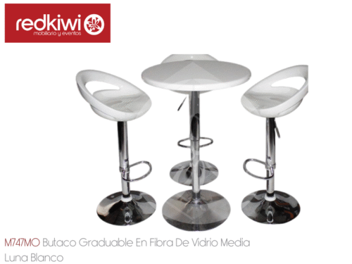 Butaco Graduable En Fibra De Vidrio Media Luna Blanco