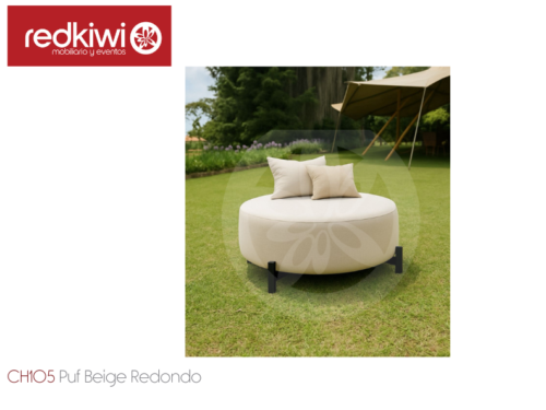 Puf Beige Redondo