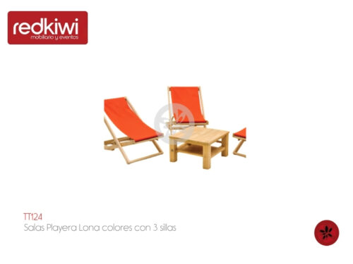 Salas Playera Lona colores con 3 sillas