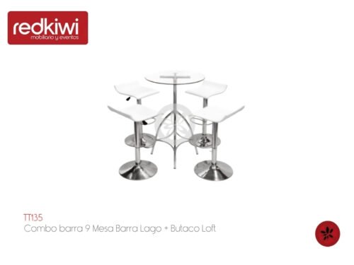 Combo barra 9 Mesa Barra Lago + Butaco Loft