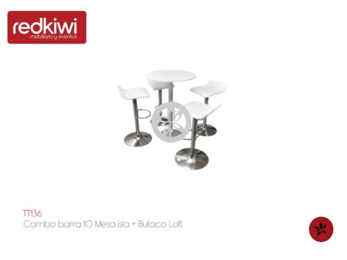 Combo barra 10 Mesa isla + Butaco Loft