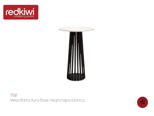 Mesa Barra Aura Base negra tapa blanca