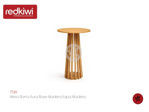 Mesa Barra Aura Base Madera tapa Madera