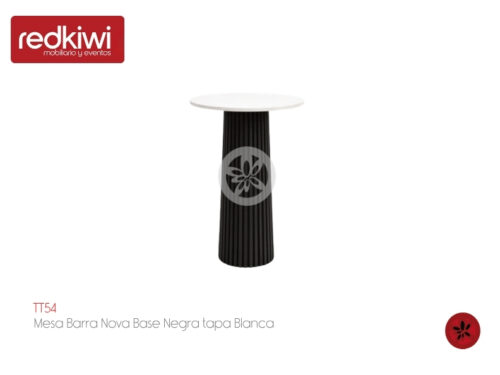 Mesa Barra Nova Base Negra tapa Blanca